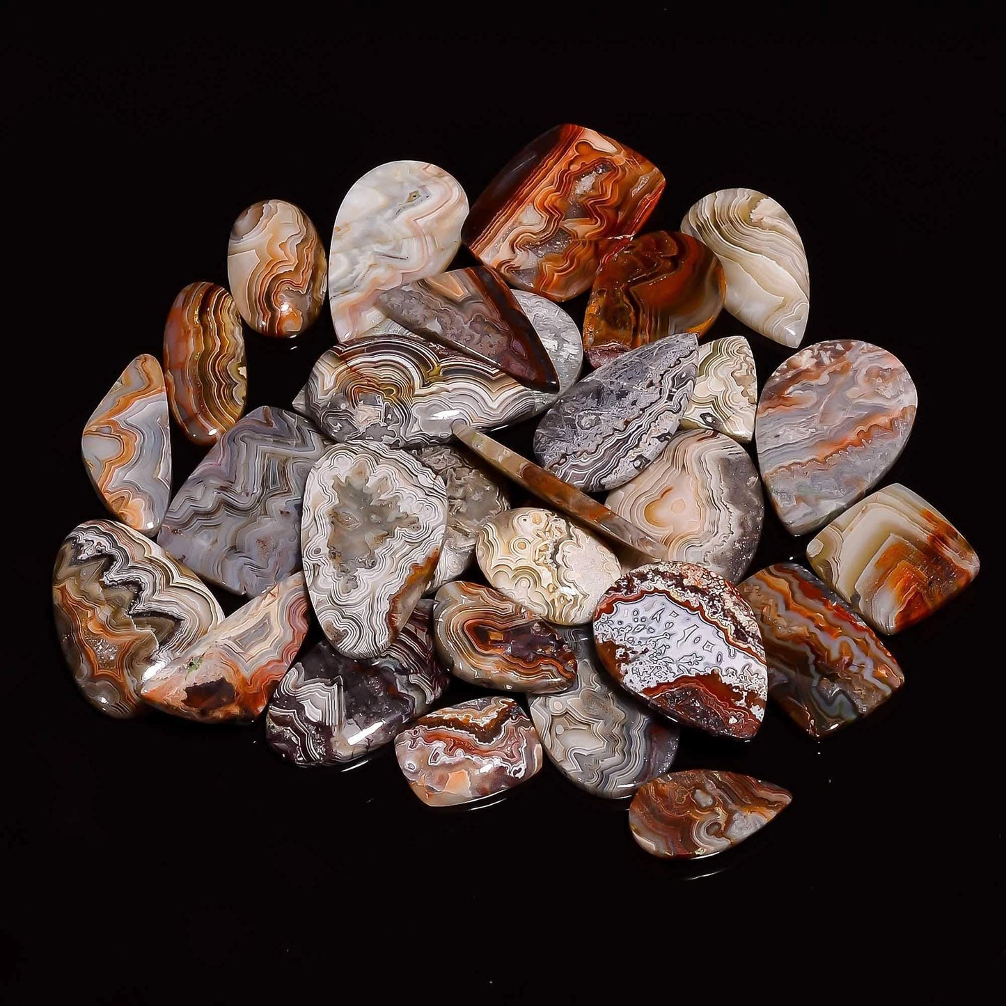 90-100 carats Natural Crazy Lace Agate Gemstones Wholesale Cabochons Lot, Jewelry Making Loose Gemstone, Polished Gems, DIY, Wire Wrapping, Reiki, Healing Crystals, Bulk Gemstone