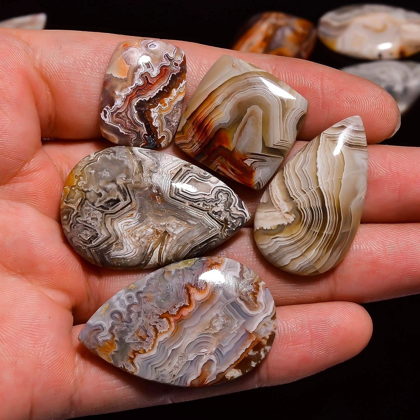 90-100 carats Natural Crazy Lace Agate Gemstones Wholesale Cabochons Lot, Jewelry Making Loose Gemstone, Polished Gems, DIY, Wire Wrapping, Reiki, Healing Crystals, Bulk Gemstone