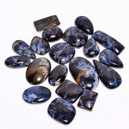 3 to 5pcs Black Pietersite Cabochon Gemstones for Jewelry Making, Chatoyant Crystals, Wholesale Stones Lot Supply, Mix Pack, Birthstone, Healing Crystals