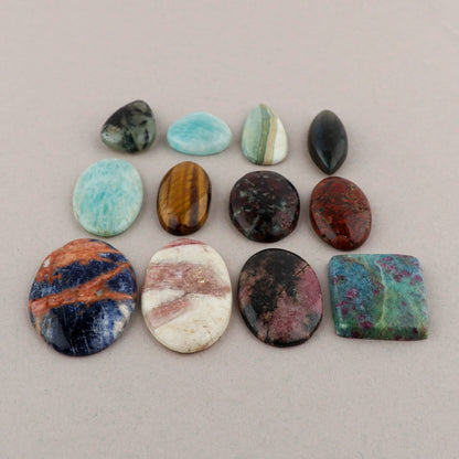 100 Carats Natural Mix Gemstones Wholesale Cabochons Lot, Jewelry Making Loose Gemstone, DIY Stones, Wire Wrapping, Reiki, Wikka, Healing Crystals, Bulk Gemstone Deal, 2 to 4pcs