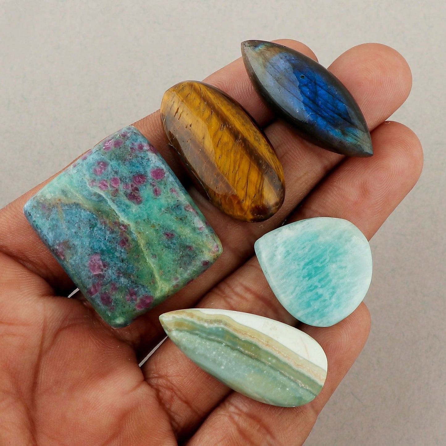100 Carats Natural Mix Gemstones Wholesale Cabochons Lot, Jewelry Making Loose Gemstone, DIY Stones, Wire Wrapping, Reiki, Wikka, Healing Crystals, Bulk Gemstone Deal, 2 to 4pcs