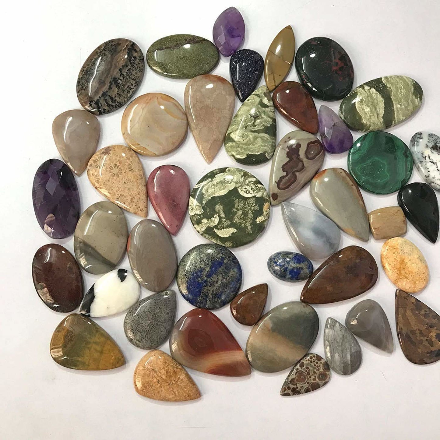 ™ 100 Carats Natural Mix Gemstones Wholesale Cabochons Lot, Jewelry Making Loose Gemstone, DIY Stones, Wire Wrapping, Reiki, Wikka, Healing Crystals, Bulk Gemstone Deal, 2 to 4pcs