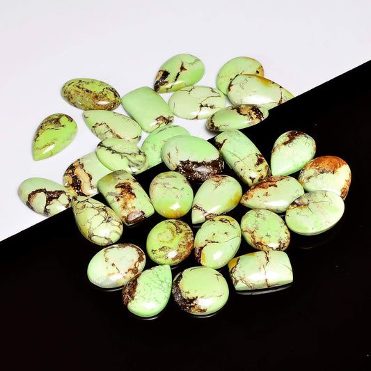 3 to 4pcs Natural Lemon Chrysoprase Gemstone Wholesale Cabochons Lot, Jewelry Making Loose Gemstone, Polished Home Decor Specimen, DIY, Wire Wrapping, Healing Crystals, Bulk Gemstone Deal