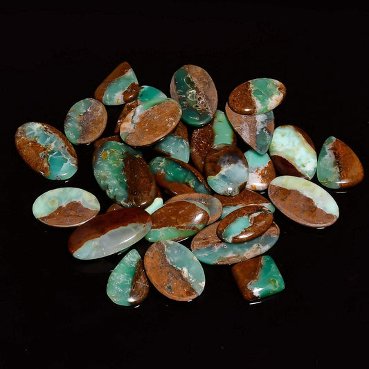 3pcs Natural Bi-Chrysoprase Gemstone Wholesale Cabochons Lot, Jewelry Making Loose Gemstone, Polished Home Decor Specimen, DIY, Wire Wrapping, Reiki, Healing Crystals, Bulk Gemstone Deal