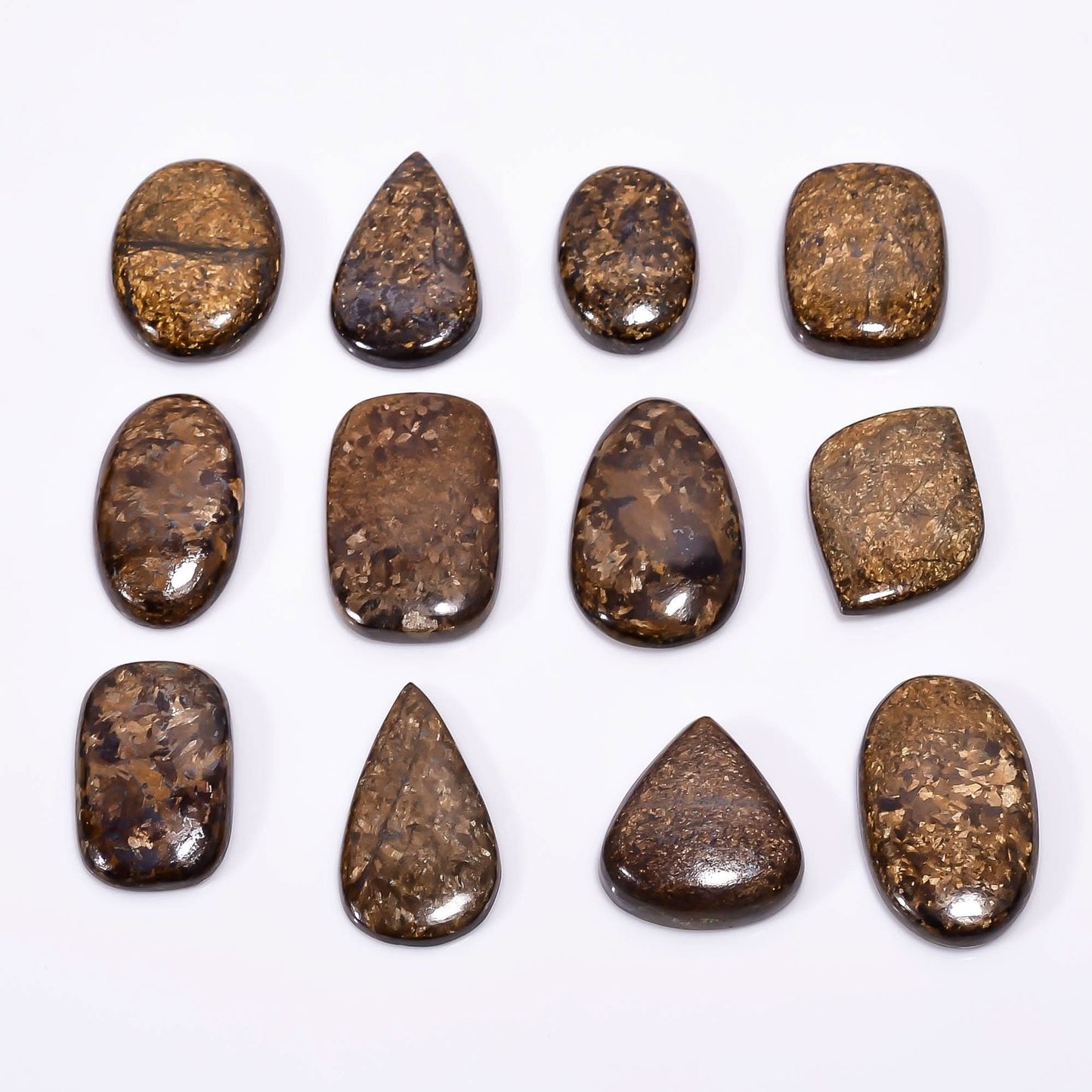 Bronzite Mix Shape Gemstones Cabochons [30-40mm] (2-3pcs), Jewelry Making Loose Gemstone, Polished Gems, DIY, Wire Wrapping, Reiki, Wikka, Healing Crystals, Bulk Gemstone Deal