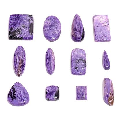 Real purple charoite cabochon lot natural Russian Siberian stones
