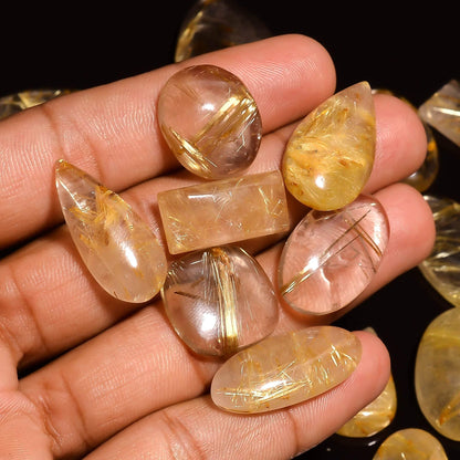 Gold rutilated quartz healing crystals with free shipping