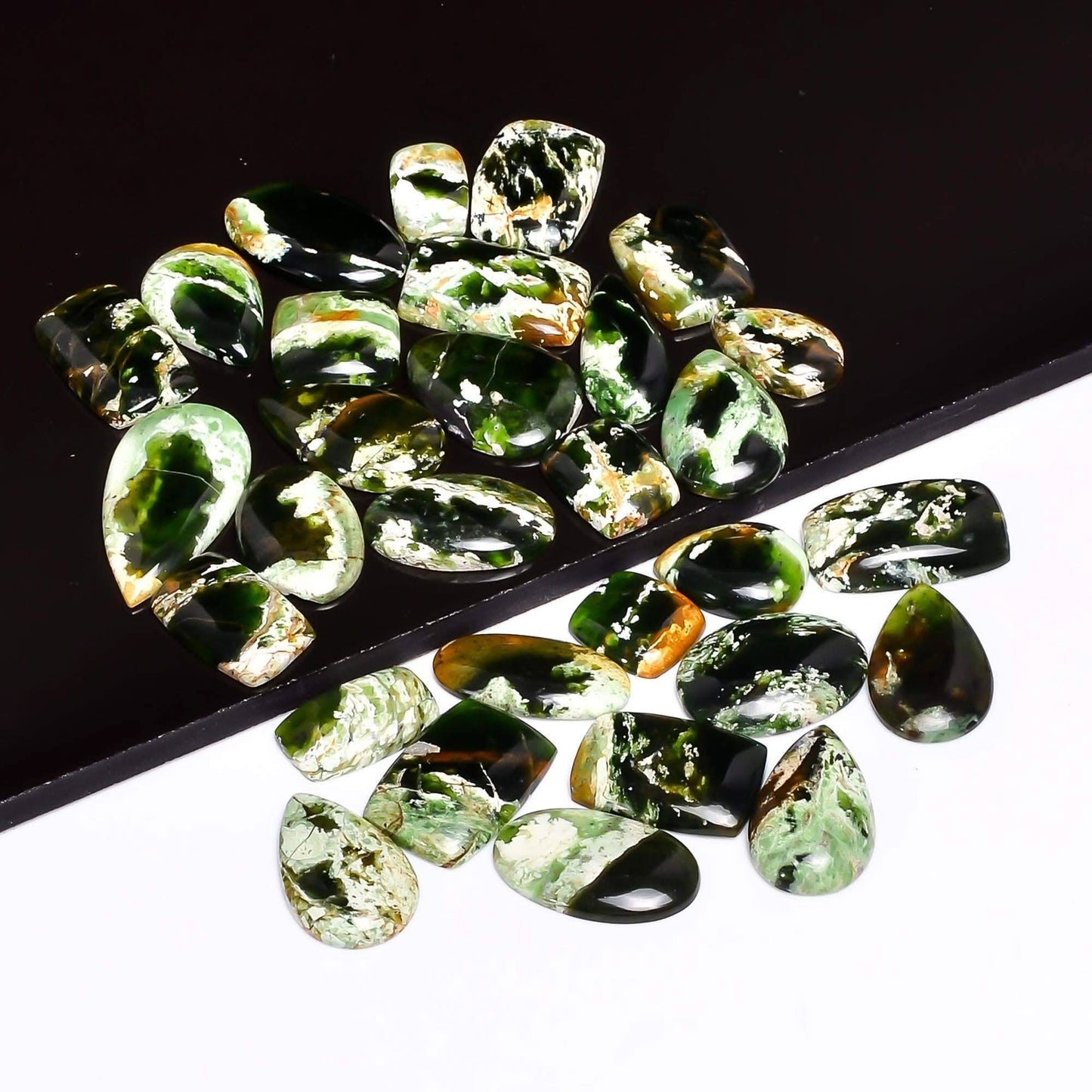 Natural Chrome Chalcedony Cabochon Stones Lot
