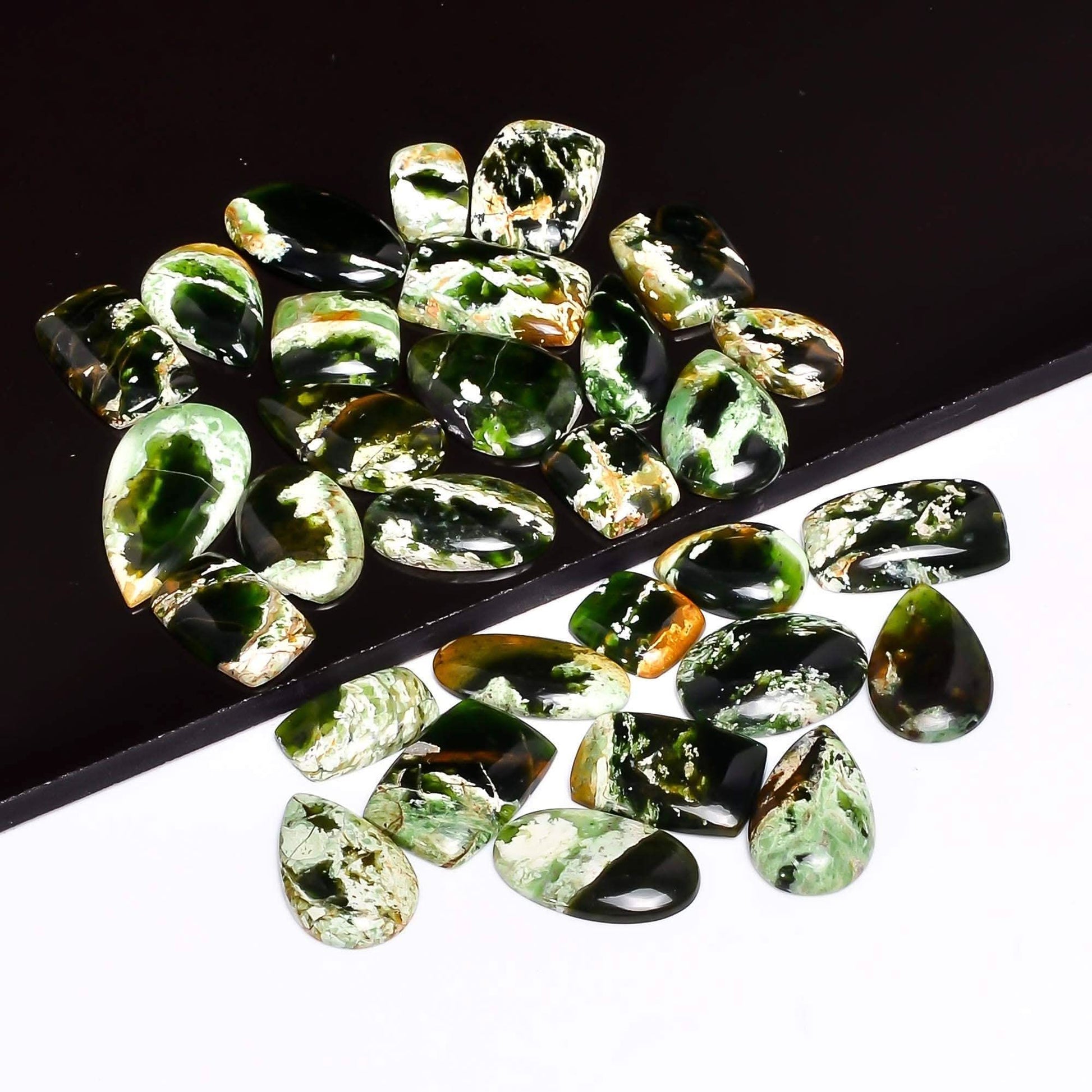 Natural Chrome Chalcedony Cabochon Stones Lot
