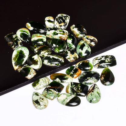 Natural Chrome Chalcedony Cabochon Stones Lot
