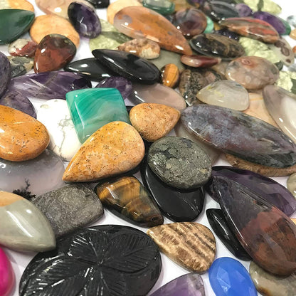 ™ 100 Carats Natural Mix Gemstones Wholesale Cabochons Lot, Jewelry Making Loose Gemstone, DIY Stones, Wire Wrapping, Reiki, Wikka, Healing Crystals, Bulk Gemstone Deal, 2 to 4pcs
