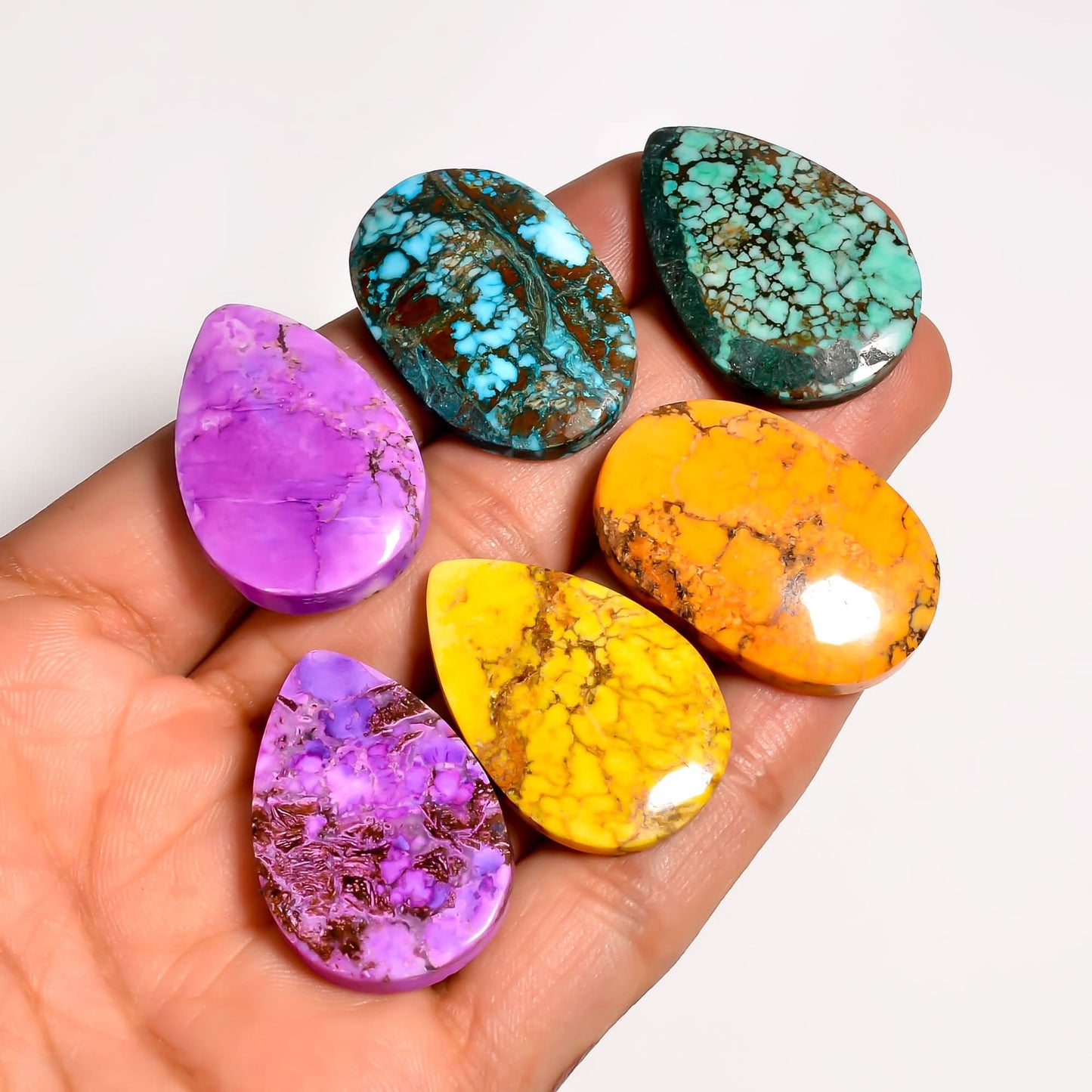 Solar Quartz Cabochon Mix Gemstones (8 pcs) 25-30 MM, Home, Office, Living Kitchen, Room Decor, Loose Gems, DIY, Wire Wrapping, Reiki, Wikka, Healing Crystals, Bulk Deal