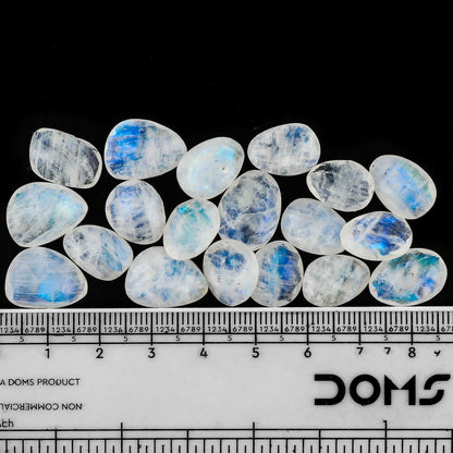 Natural Moonstone Rose-Cut Gemstones Cabochons for Jewelry Making, Mix-Shape | 8-10pcs | 12-15mm