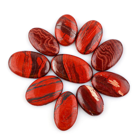 red snakeskin jasper cabochon gemstone