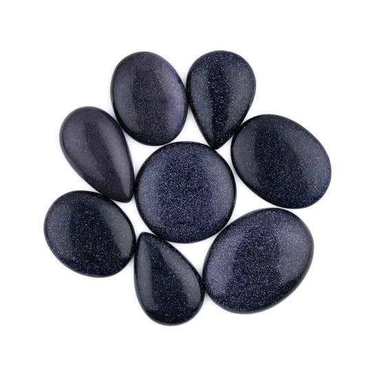 [25-35mm] (2-3pcs) Blue Sunstone Mix Shape Gemstones Cabochons, Jewelry Making Loose Gemstone, Polished Gems, DIY, Wire Wrapping, Reiki, Wikka, Healing Crystals, Bulk Gemstone Deal