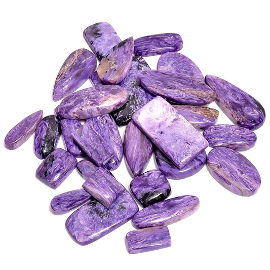 Purple charoite cabs with swirling violet pattern A grade jewelry making
