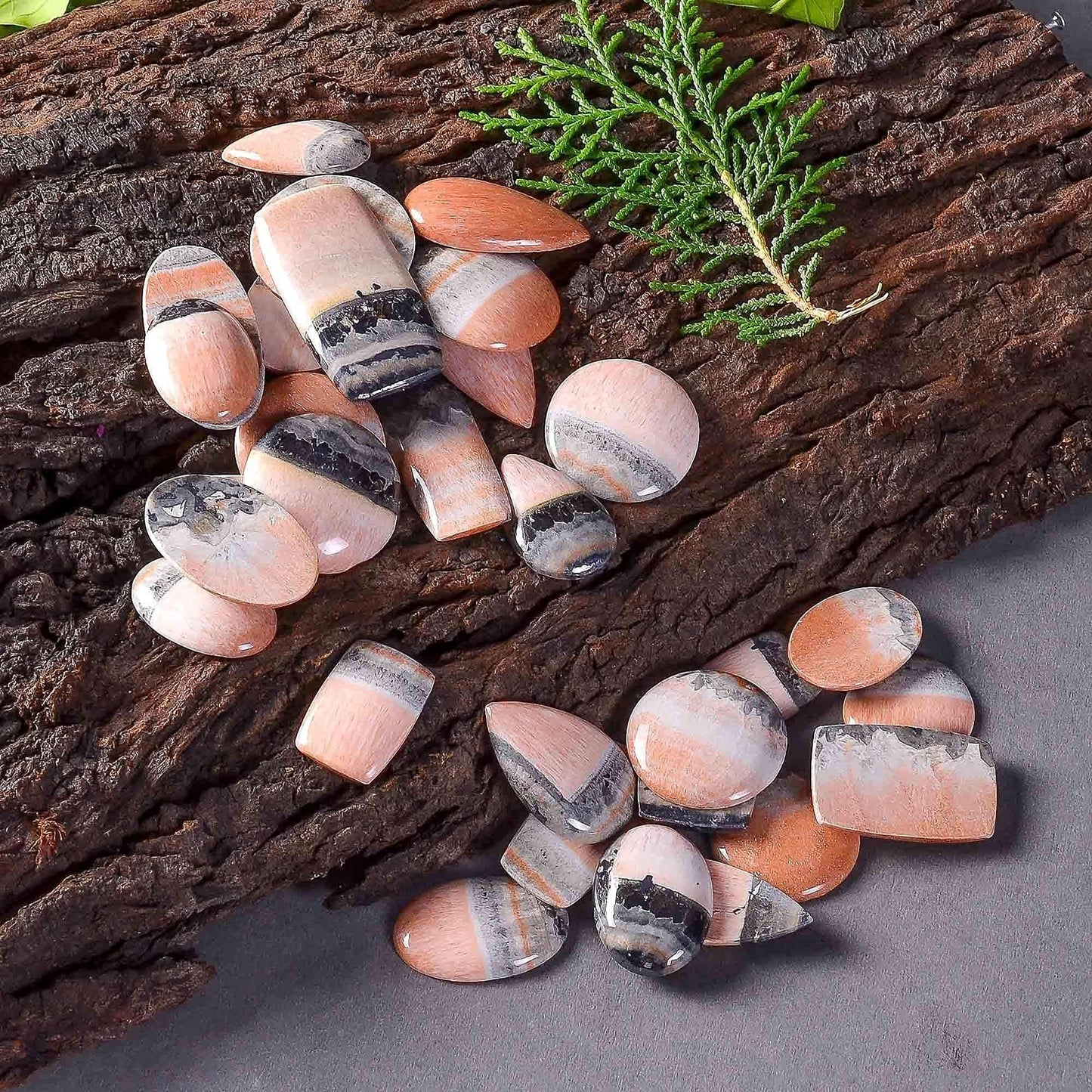 3 Pcs Natural Celestobarite Cabochons (70–80 Cts) – A+ Polished Loose Gemstone Lot, Flat Back Mix Shape for Jewelry Making, Wire Wrapping & Healing Crystal, USA Origin