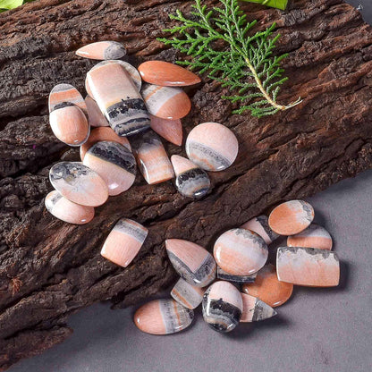 3 Pcs Natural Celestobarite Cabochons (70–80 Cts) – A+ Polished Loose Gemstone Lot, Flat Back Mix Shape for Jewelry Making, Wire Wrapping & Healing Crystal, USA Origin