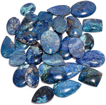 4pcs Natural Shattuckite Gemstone Cabochon Lot – Polished Loose Stones for Jewelry Making, Wire Wrapping, DIY Crafts, Healing Crystals & Bulk Wholesale Supply