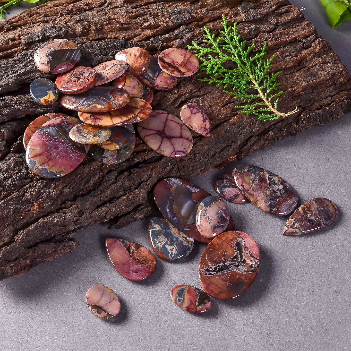 [20-30mm] (5pcs) Butterfly Jasper Mix Shape Gemstones Cabochons, Jewelry Making Loose Gemstone, Polished Gems, DIY, Wire Wrapping, Reiki, Wikka, Healing Crystals, Bulk Gemstone Deal