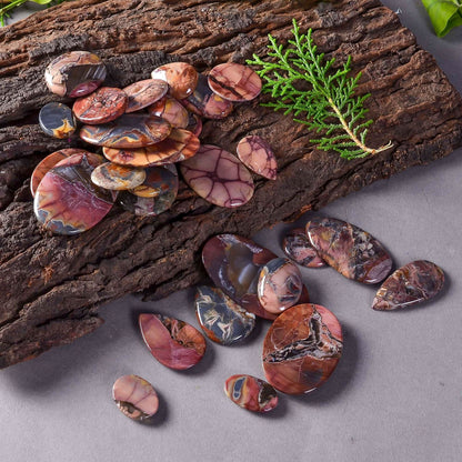 [20-30mm] (5pcs) Butterfly Jasper Mix Shape Gemstones Cabochons, Jewelry Making Loose Gemstone, Polished Gems, DIY, Wire Wrapping, Reiki, Wikka, Healing Crystals, Bulk Gemstone Deal