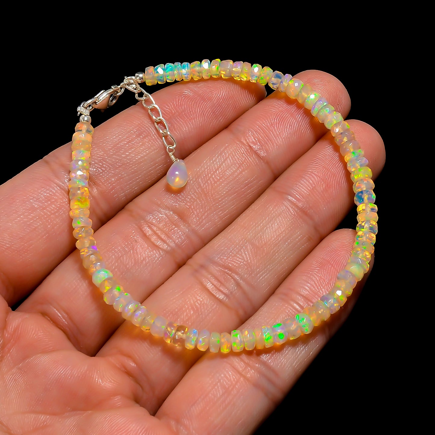 Beautiful 25 Ct Ethiopian Opal Bracelet made in 925 silver 