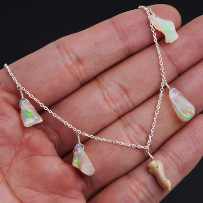 Premium quality 15 Ct 5 Pc Raw Ethiopian Opal Necklace