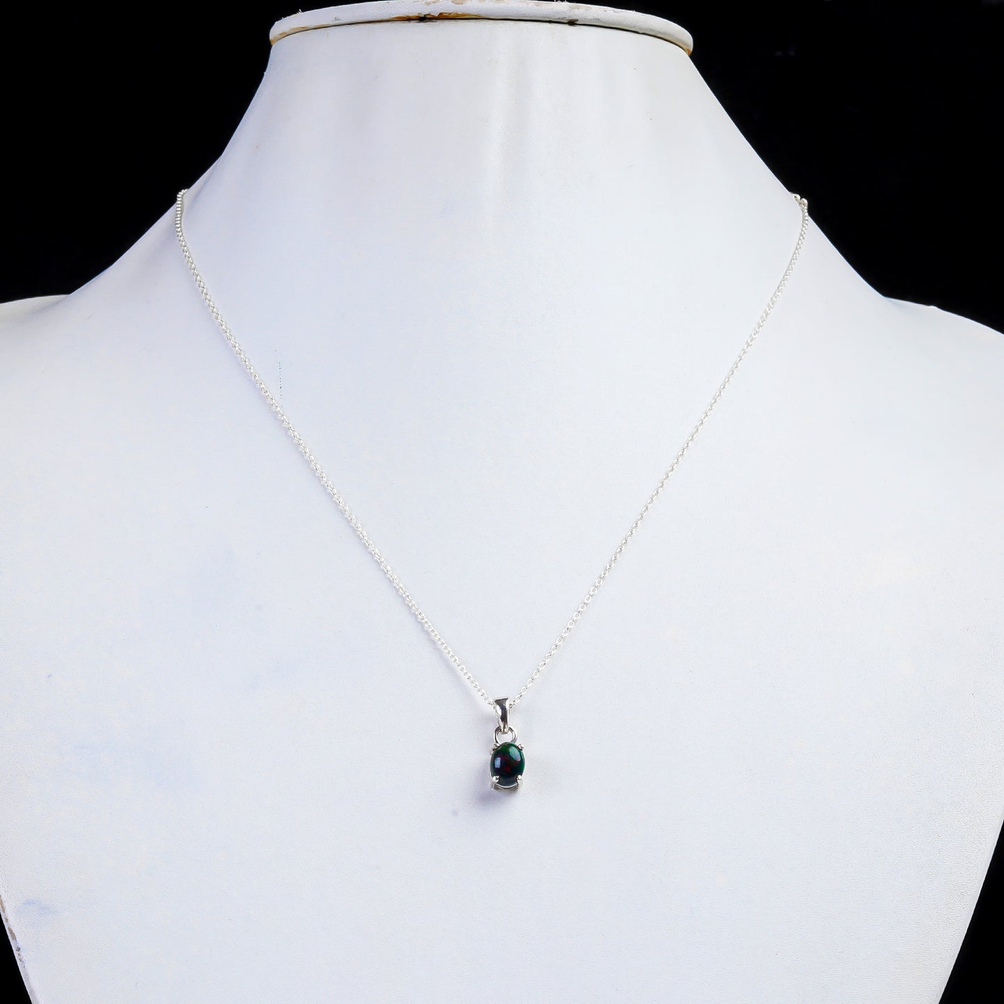 Captivating 13 Ct Black Ethiopian Opal Pendant in 925 silver, giving a luxurious look to you