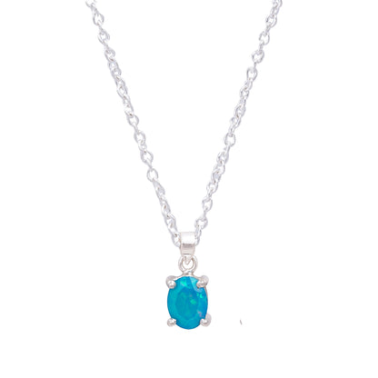 Radiant 13 Ct Paraiba Opal Prong Pendant in 925 silver added to your jewelry collection