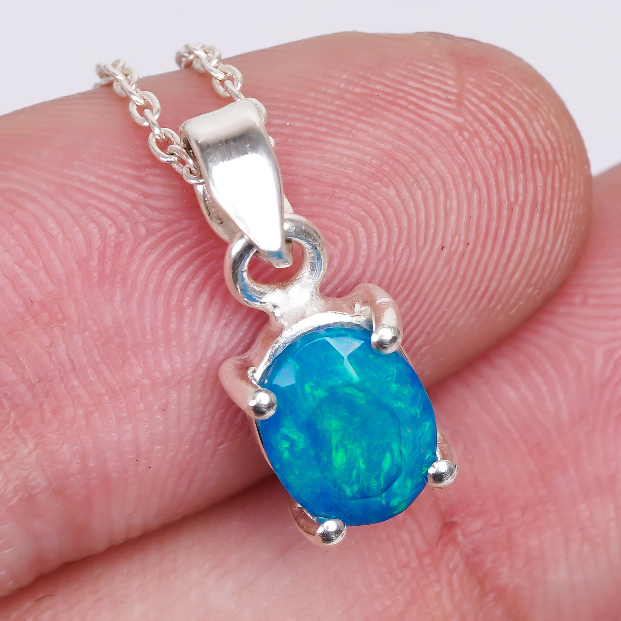 13 Ct Paraiba Opal Prong Pendant