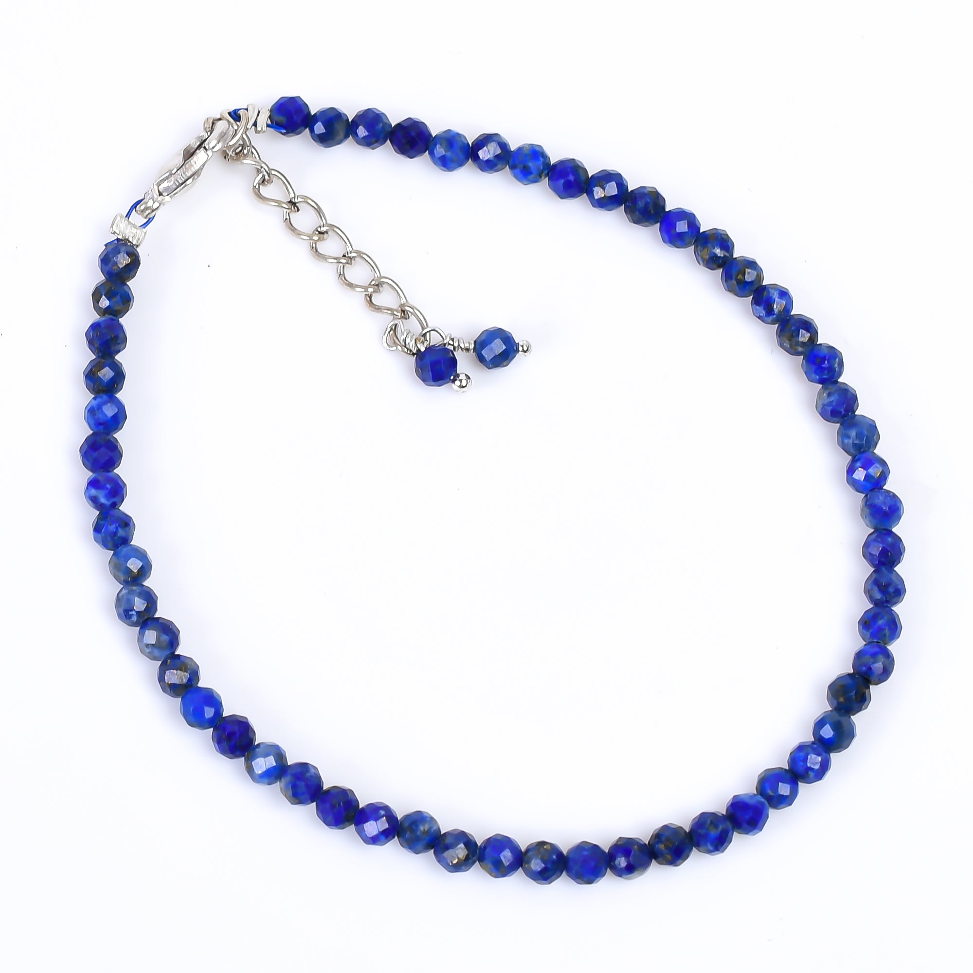 Natural Lapis Lazuli Gemstone Micro Round Beads Bracelet, Birthstone Healing Crystal
