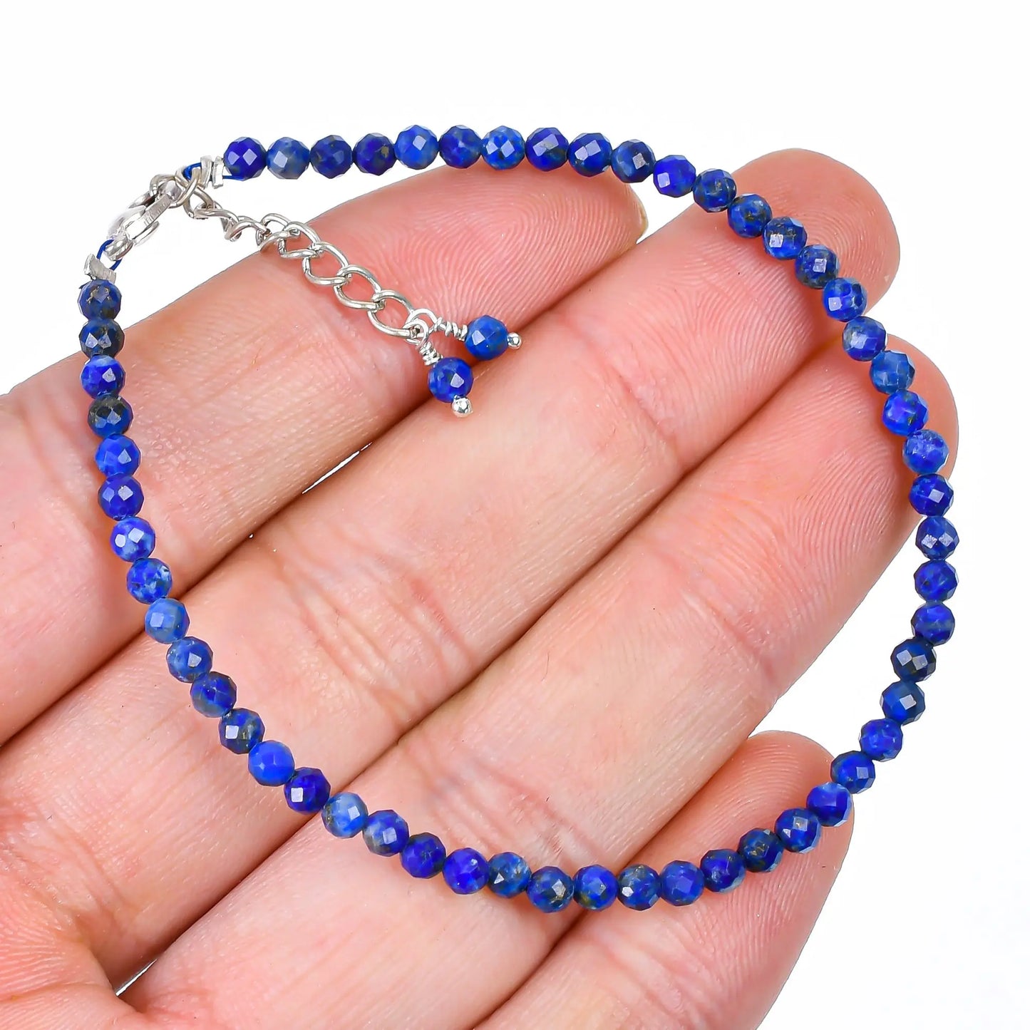 Lapis Lazuli Healing Bracelet | Natural Micro Round Blue Gemstone Beads Armonia