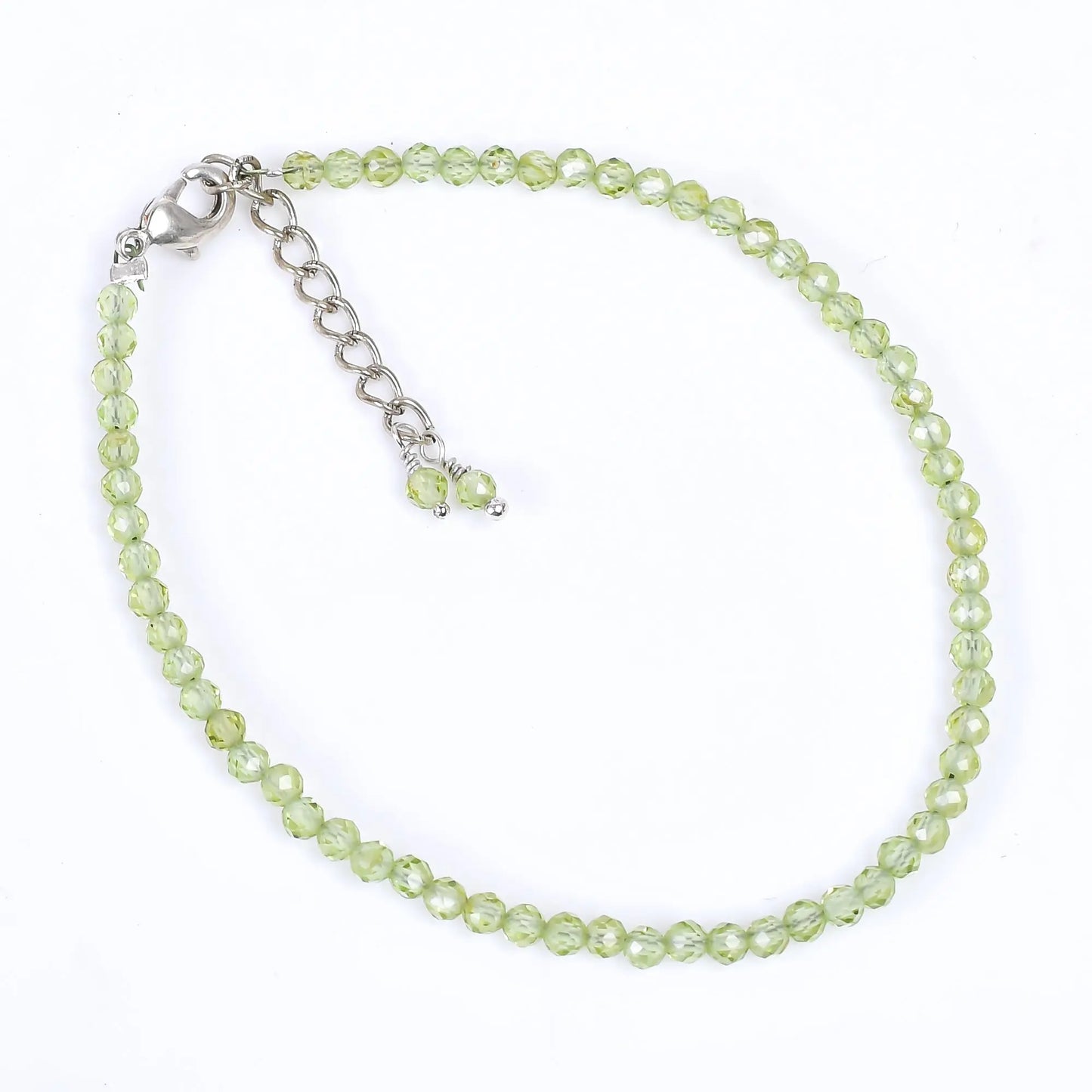 Green Prehnite Healing Bracelet | Natural Micro Round Gemstone Beads Armonia