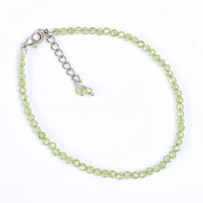 Green Prehnite Healing Bracelet | Natural Micro Round Gemstone Beads Armonia