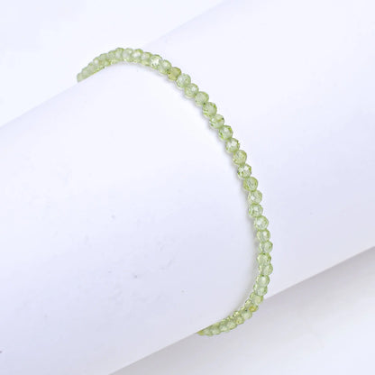 Green Prehnite Healing Bracelet | Natural Micro Round Gemstone Beads Armonia