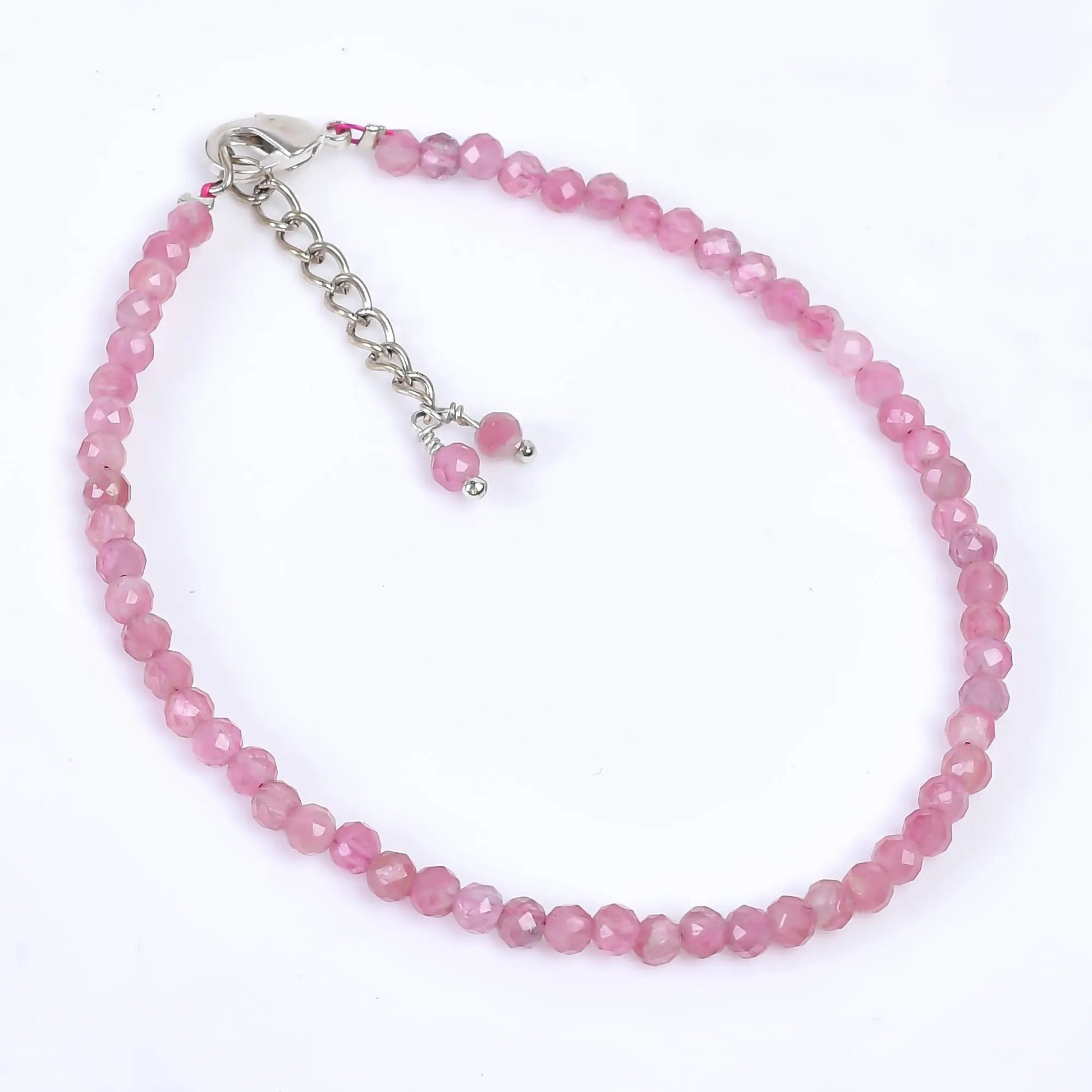 Pink Tourmaline Healing Bracelet | Natural Micro Round Gemstone Beads Armonia