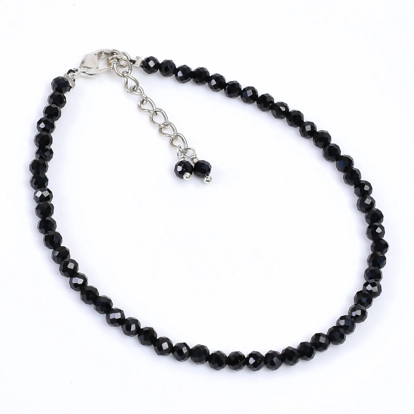 Black Spinel Healing Gemstone Bracelet | Natural Faceted Crystal Beads Armonia