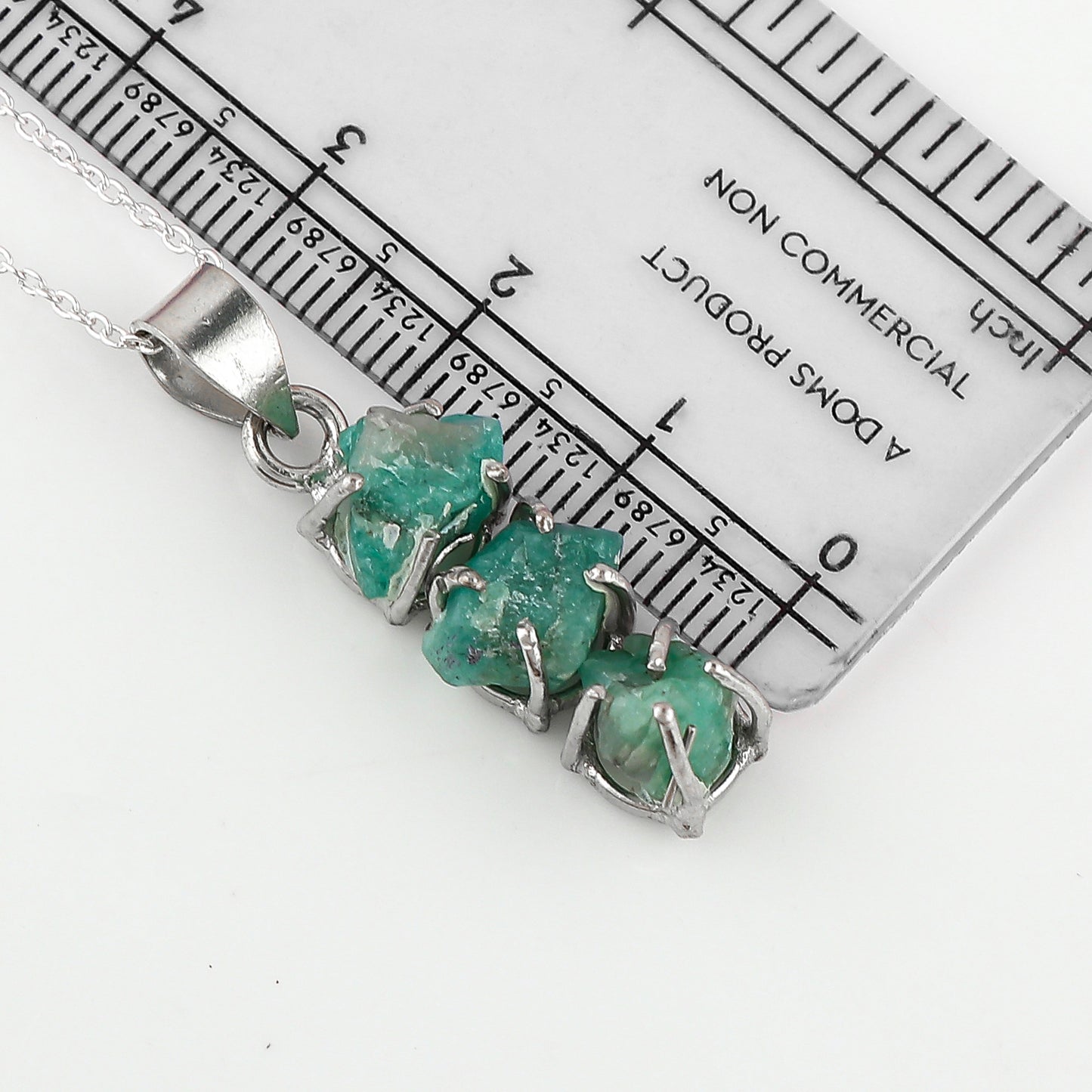 Healing Gemstone Energy with this Natural Emerald Raw Pendant Necklace 