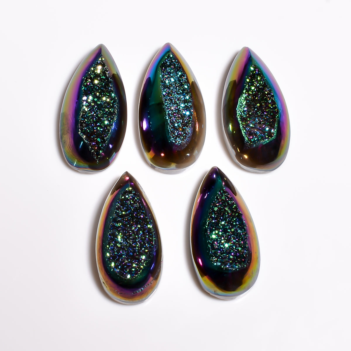 Titanium Druzy Green Pear Window loose gemstone - view 8