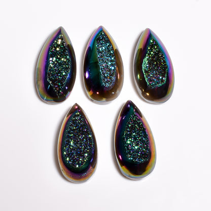 Titanium Druzy Green Pear Window loose gemstone - view 8