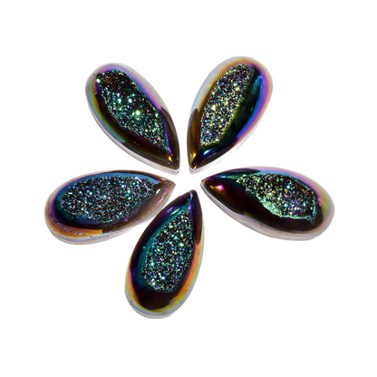 Titanium Druzy Green Pear Window loose gemstone - view 7