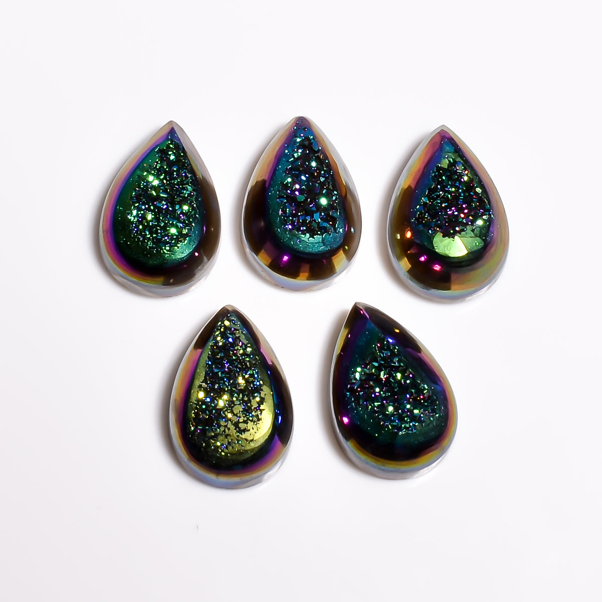 Titanium Druzy Green Pear Window loose gemstone - view 2