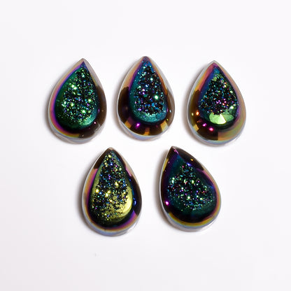 Titanium Druzy Green Pear Window loose gemstone - view 2