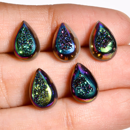 Titanium Druzy Green Pear Window loose gemstone - view 3