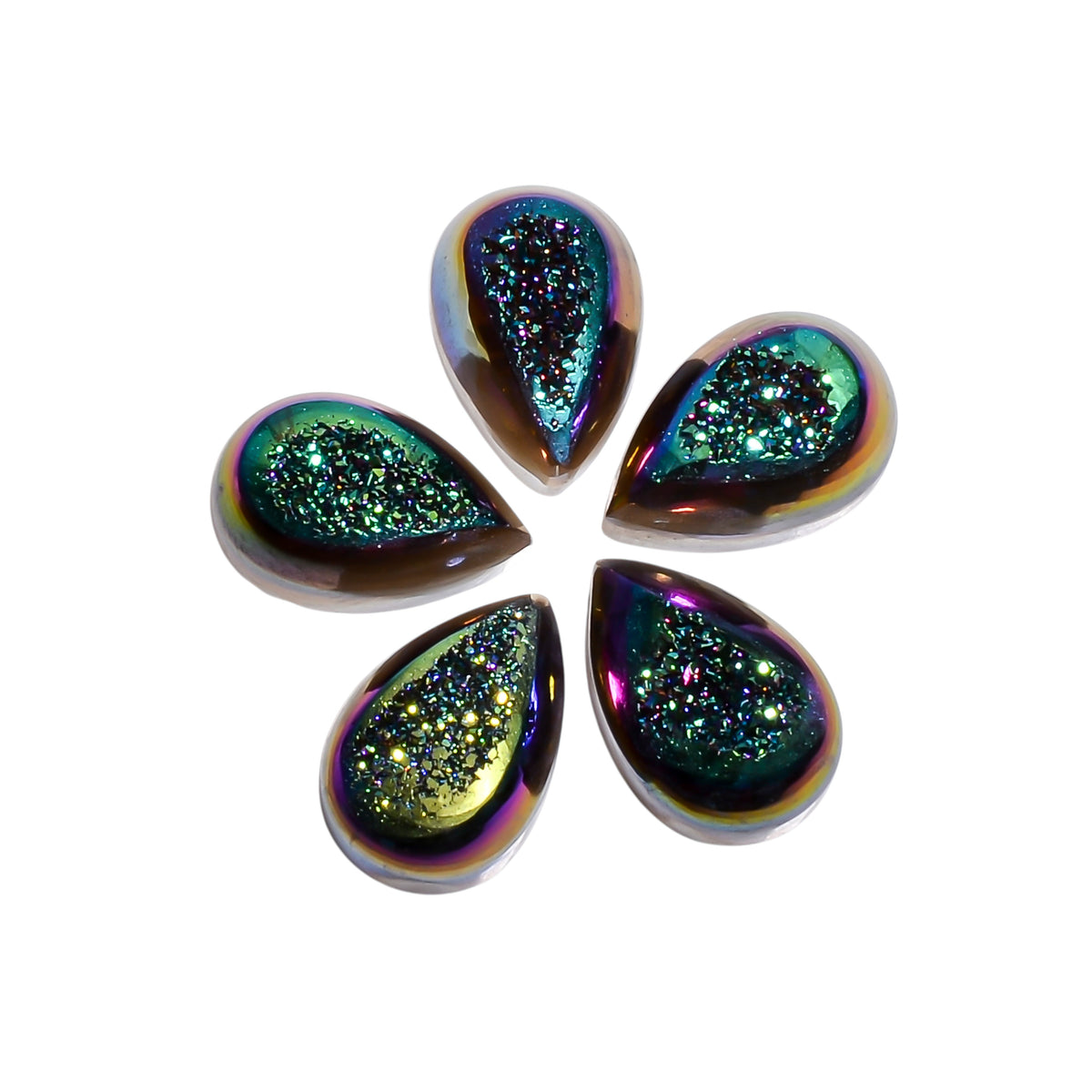 Titanium Druzy Green Pear Window loose gemstone - view 1