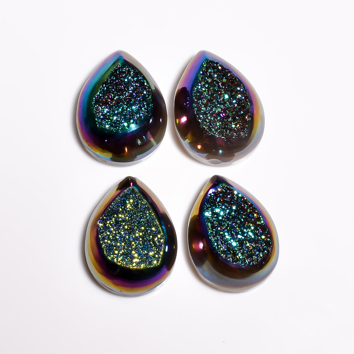 Titanium Druzy Green Pear Window loose gemstone - view 5
