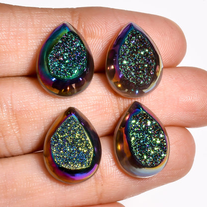 Titanium Druzy Green Pear Window loose gemstone - view 6