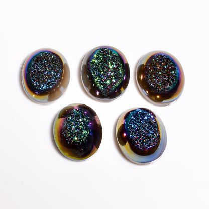 Titanium Druzy Green Oval Window loose gemstone - view 2