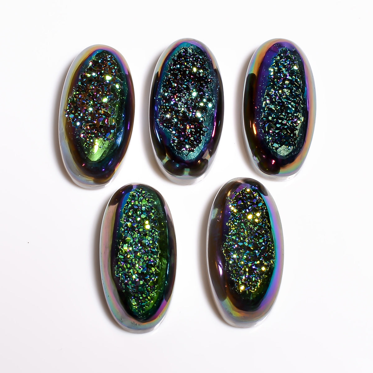 Titanium Druzy Green Oval Window loose gemstone - view 8