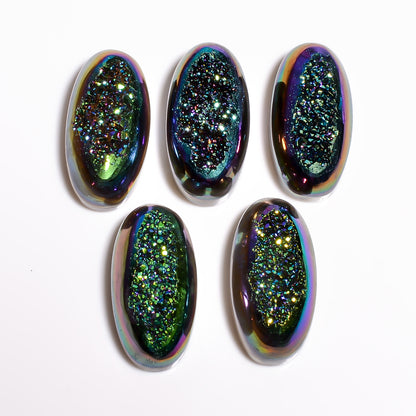 Titanium Druzy Green Oval Window loose gemstone - view 8
